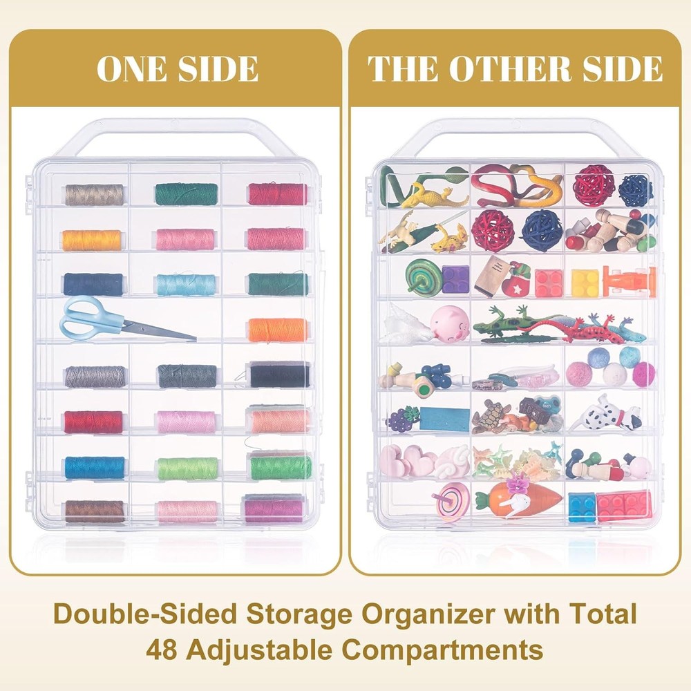 Mifoci 1 Pcs 46 Grids Sewing Organizer Double Sided Thread Box Storage...