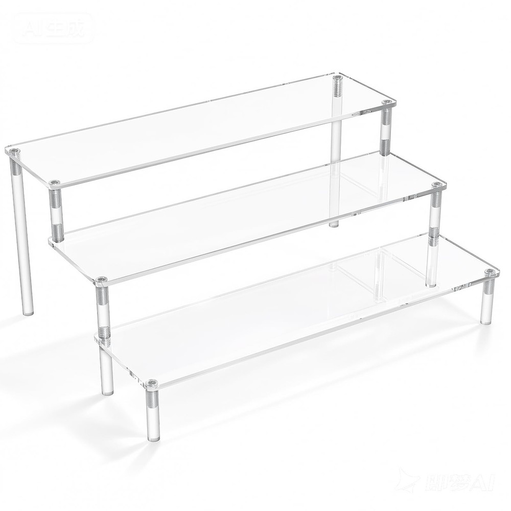 Acrylic Display Risers,Clear Display Risers Stand Small Mini Shelf 3 Tiered Cupc