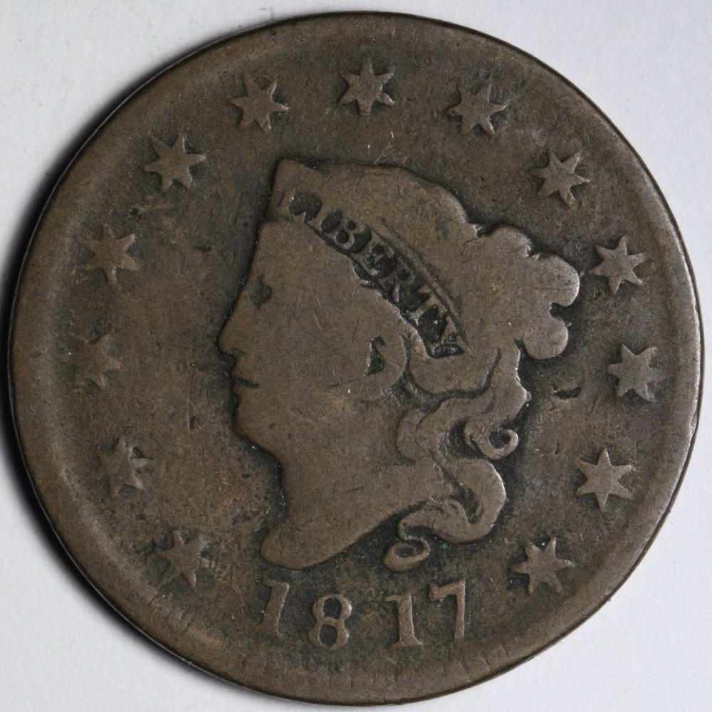 1817 Coronet Head Large Cent VG/FINE E124 UTNT