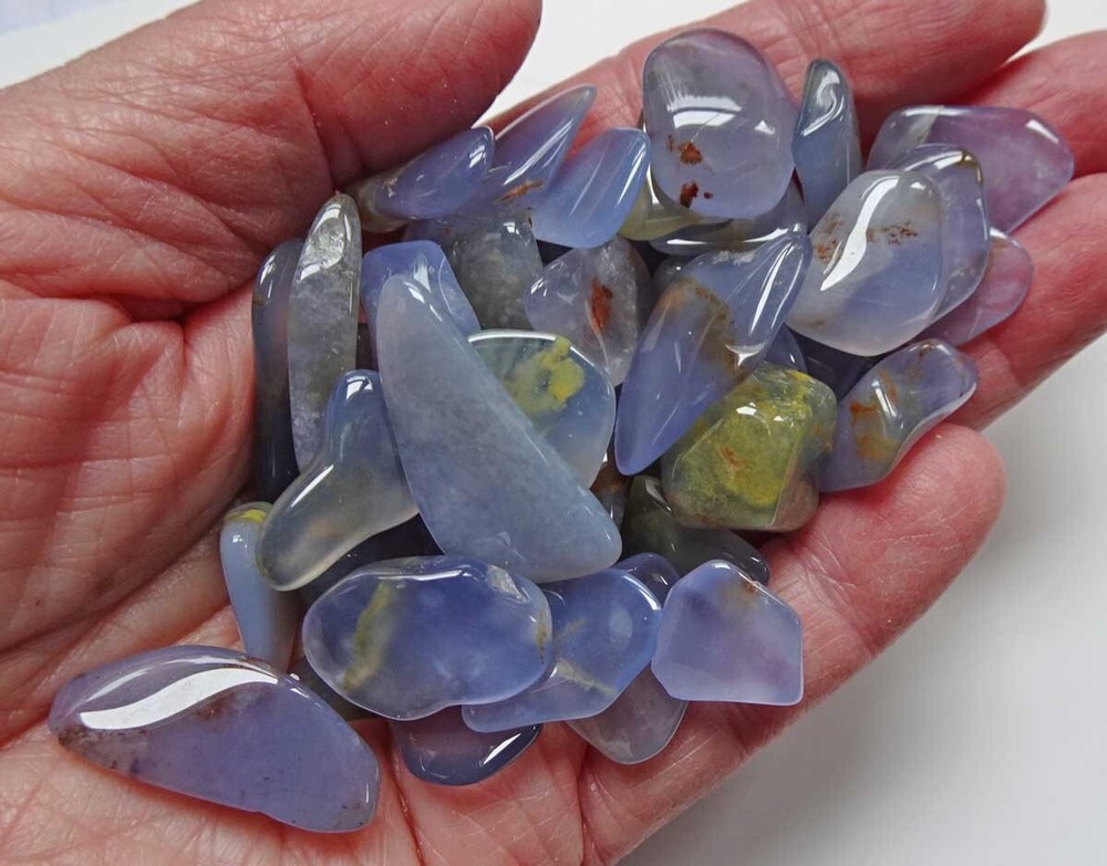 Blue Chalcedony - 4 oz. Small Tumbled Stones rt506b