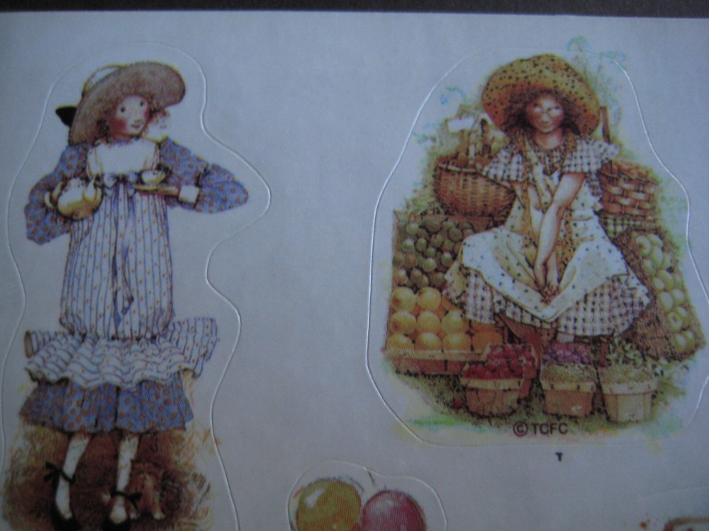 4 HOLLY HOBBIE 1990 Sticker Sheets - 1 Sticker missing - 52 Stickers