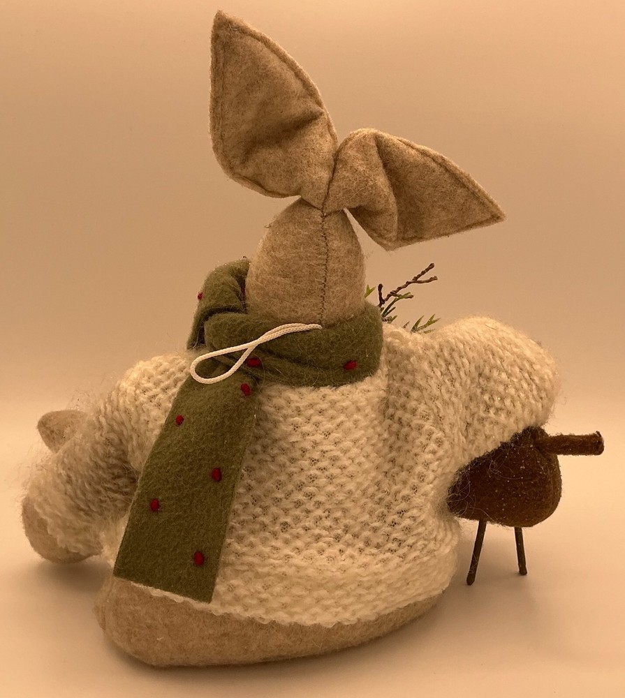 17” Bunny Rabbit Holding Reindeer Soft Craft Doll