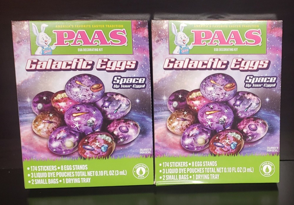 2 PAAS Galactic Eggs Easter Egg Coloring Kit (New) 2-Pack