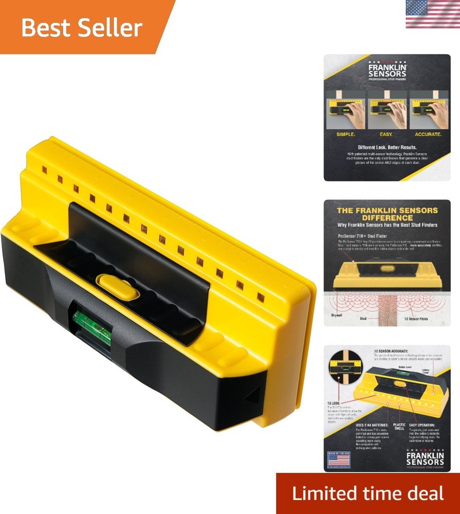 ProSensor 710+ Stud Finder: Precision 13-Sensor Wall Scanner with Bubble Level