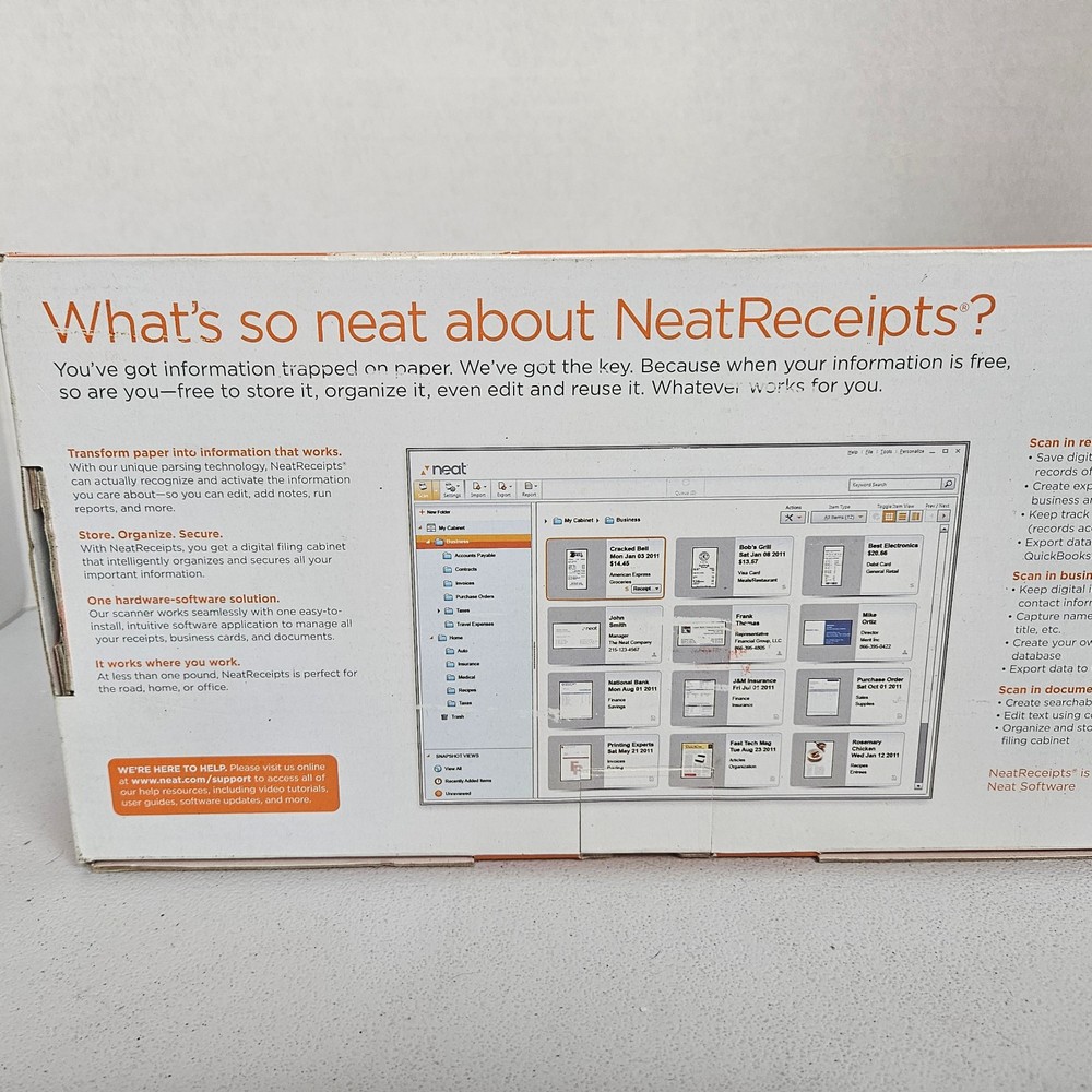 NeatReceipts Mobile Document Scanner & Digital FILE System NOB READ DESCRIPTION