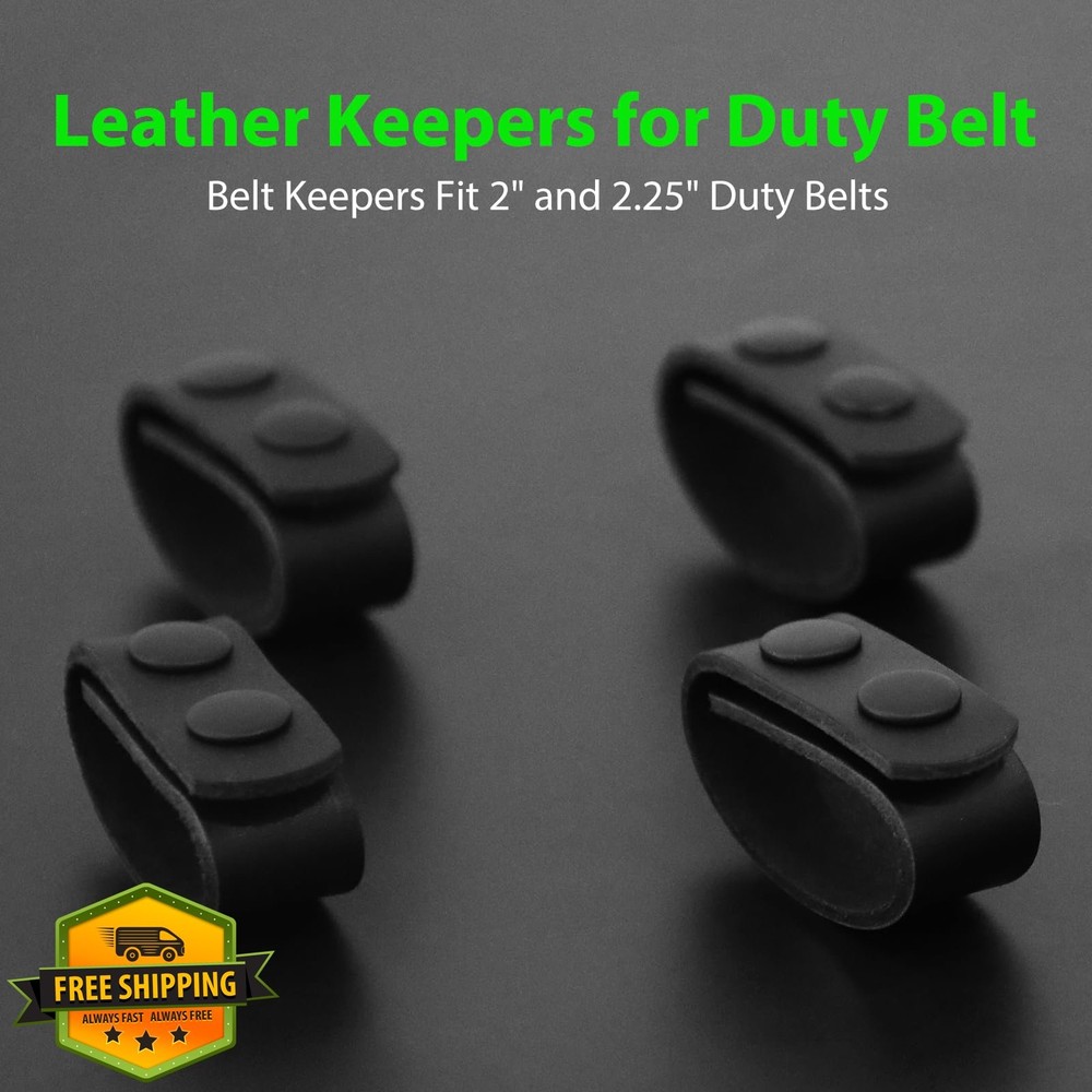 TEGE Leather Belt Keepers 4-Pack 2"-2.25" Duty