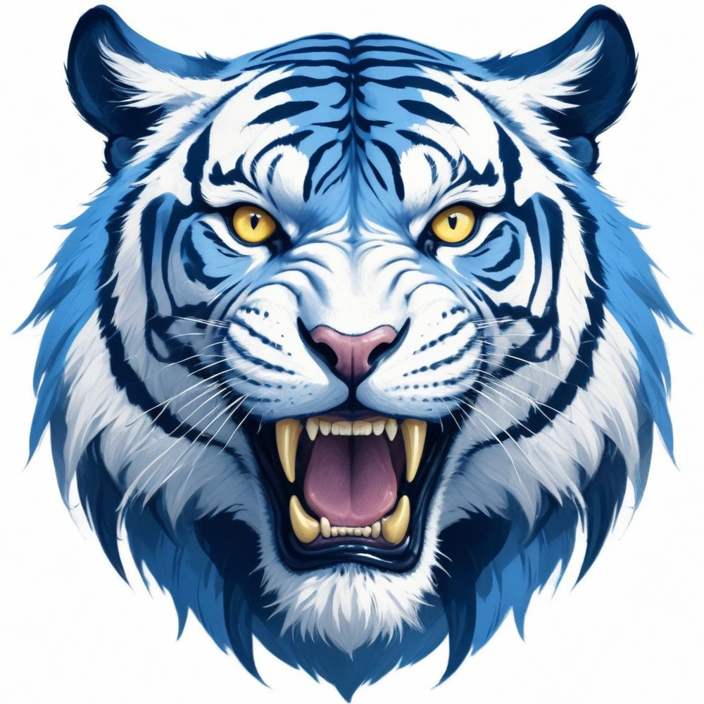 30 Custom Blue Spirit Tiger Personalized Address Labels