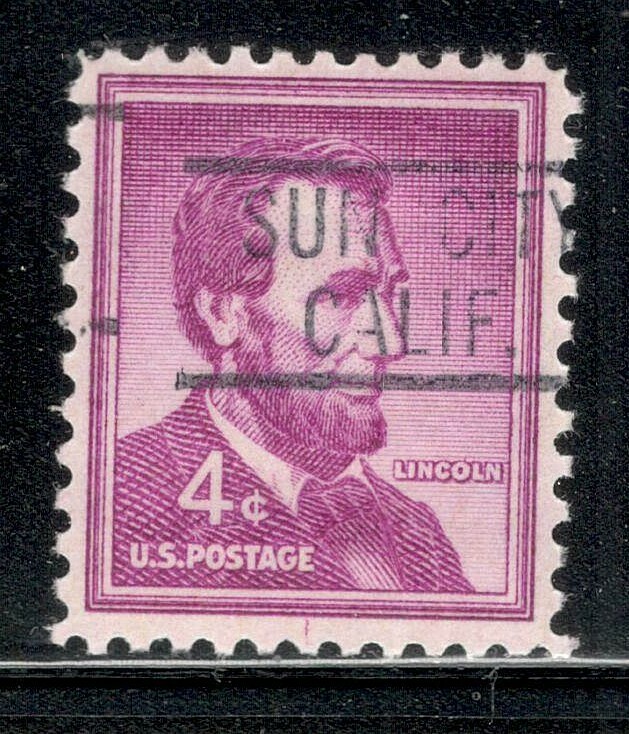Sc # 1036 ~ 4 cent Liberty Issue, Precancel, SUN CITY CALIF.