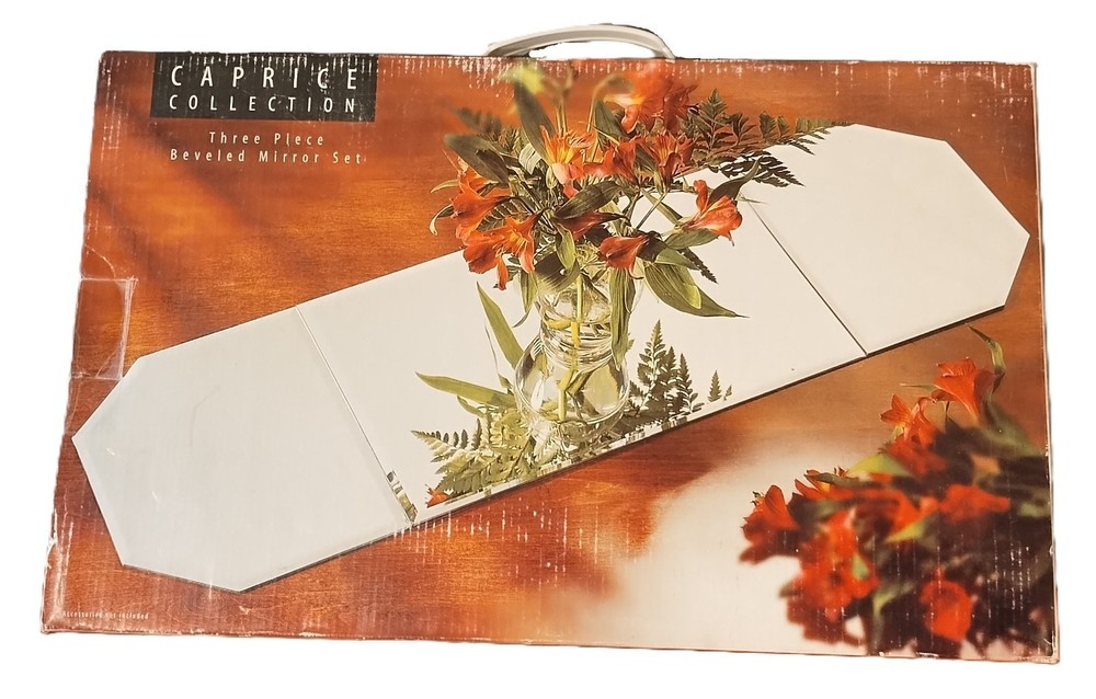 Studio Silversmiths Caprice Beveled Mirror Set 35X10 Centerpiece Table Runner