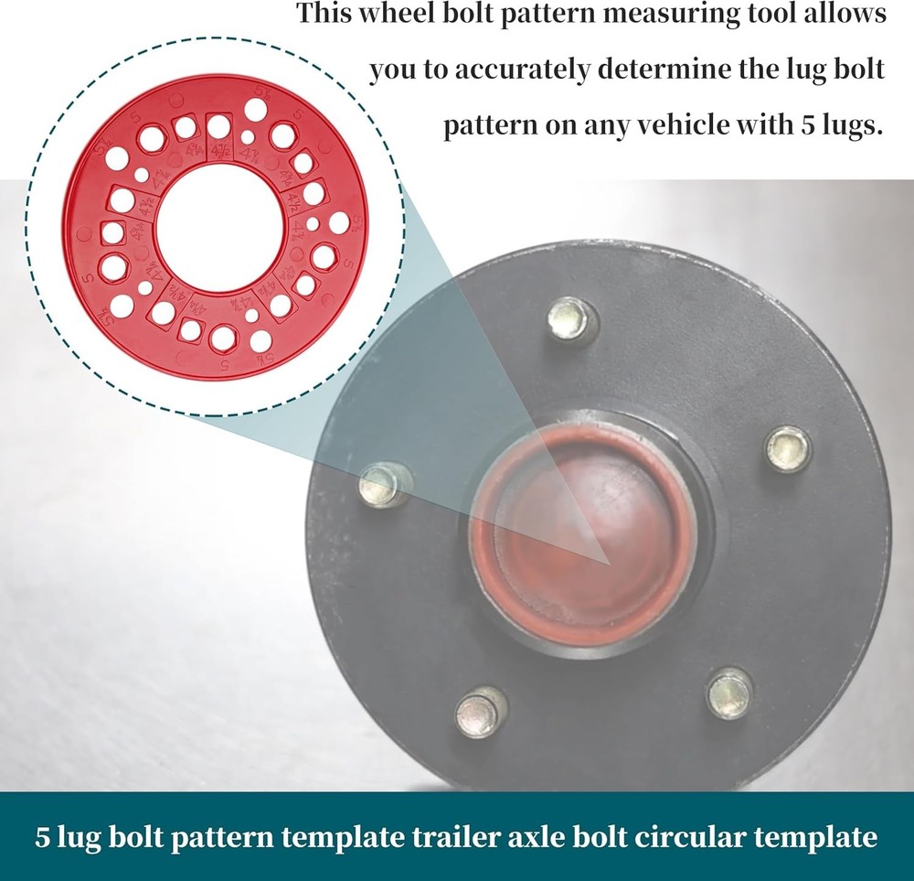 eaacaa 2 Pack Wheel Bolt Pattern Measuring Tool, 5 Lug Template Gauge 2 Pcs