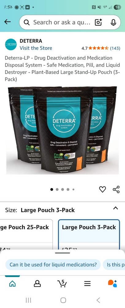 Deterra Drug System Deactivation System 3pk
