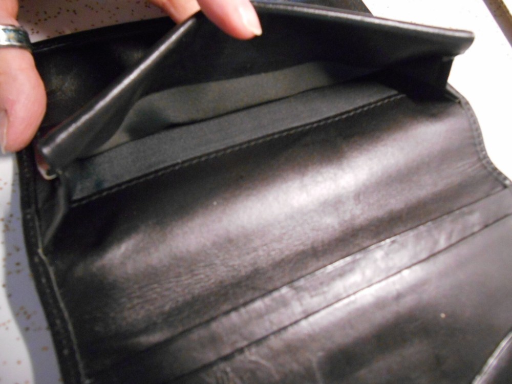 Vintage Soft Black Leather Travel Bifold Wallet