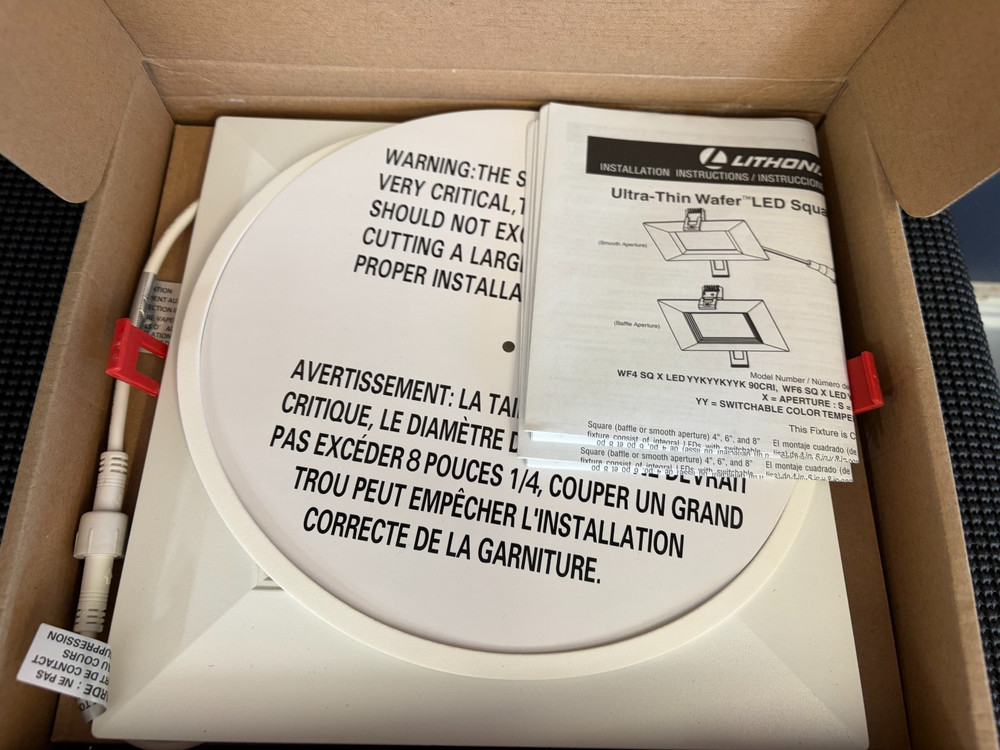 Lithonia Lighting WF8 Square Baffle 8" Wafer-Thin LED Downlight