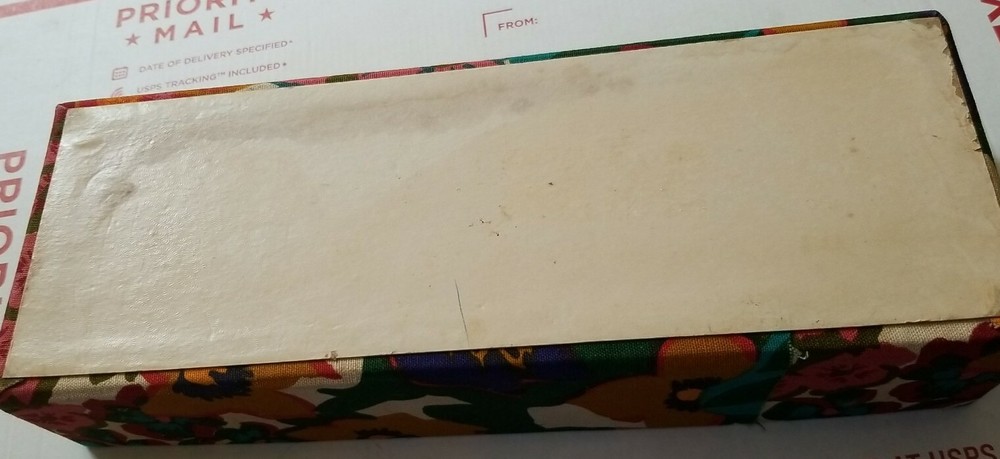 Vintage Retro Mod Cloth Covered Pencil Box
