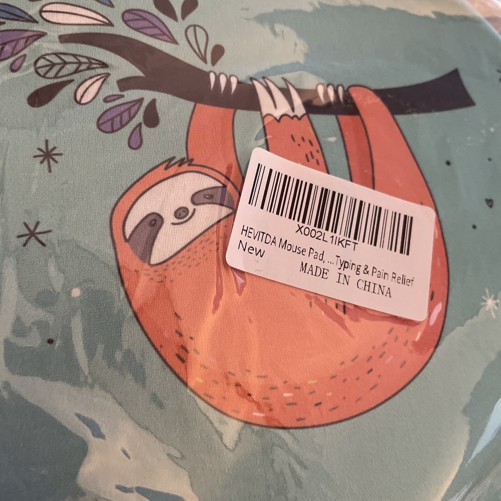 Mousepad with Rest Wrist Support Cute Sloth Pattern Mousepad New