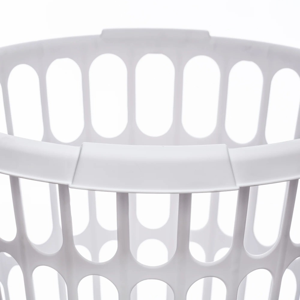 Large Round White Laundry Basket with Handles 8-Pack Storage Hamper