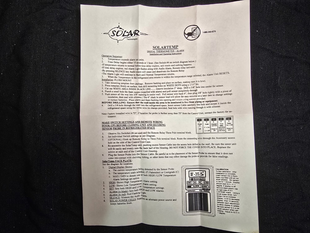 MICROTEMP ELECTRONICS ST-1 Solar Temp Alarm System (NOS)