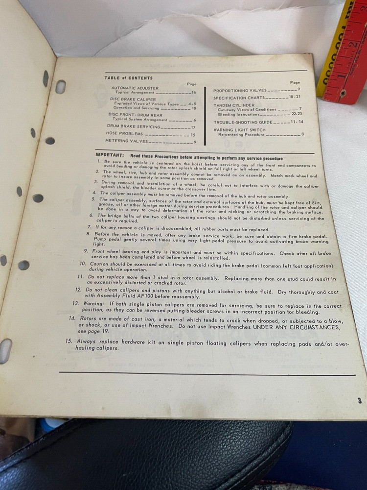1972 EIS BRAKE PART SERVICE MANUAL 799