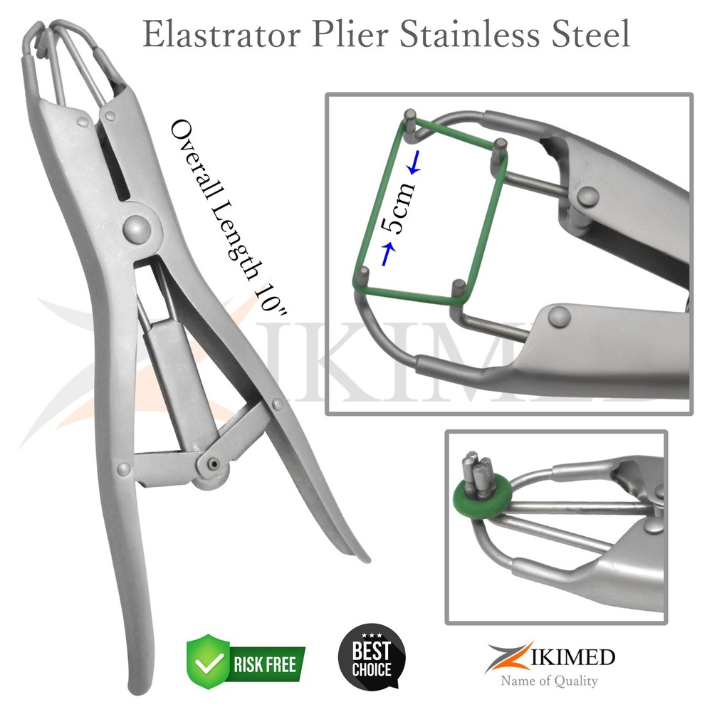Elastrator Castration Or Tail Docker Pliers Stainless Steel Handle 10″ Long