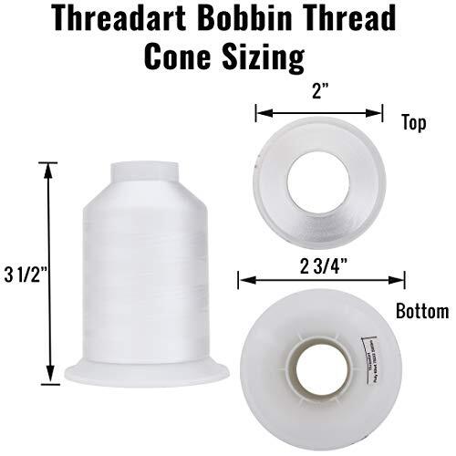 Threadart Bobbin Thread - 60wt White - Two Huge Spools of 5000 Meters - White &