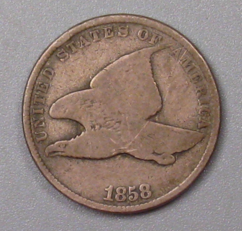 1858 SL (Small Letters) Flying Eagle Penny Cent. #38