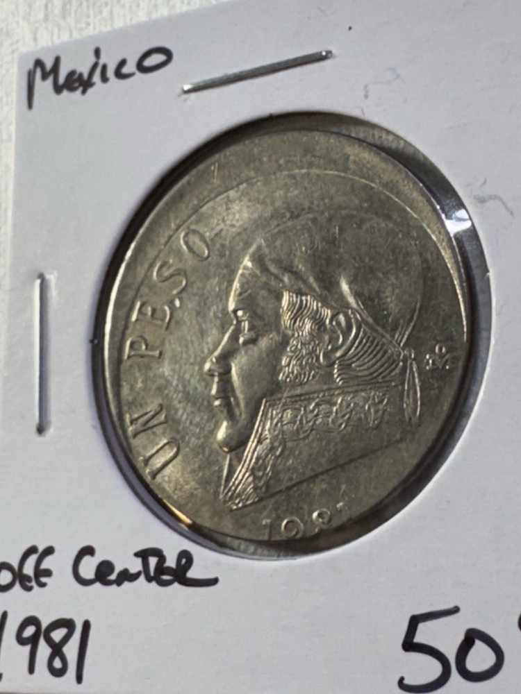 1981 Mexico 1 Peso Off Center Strike Error