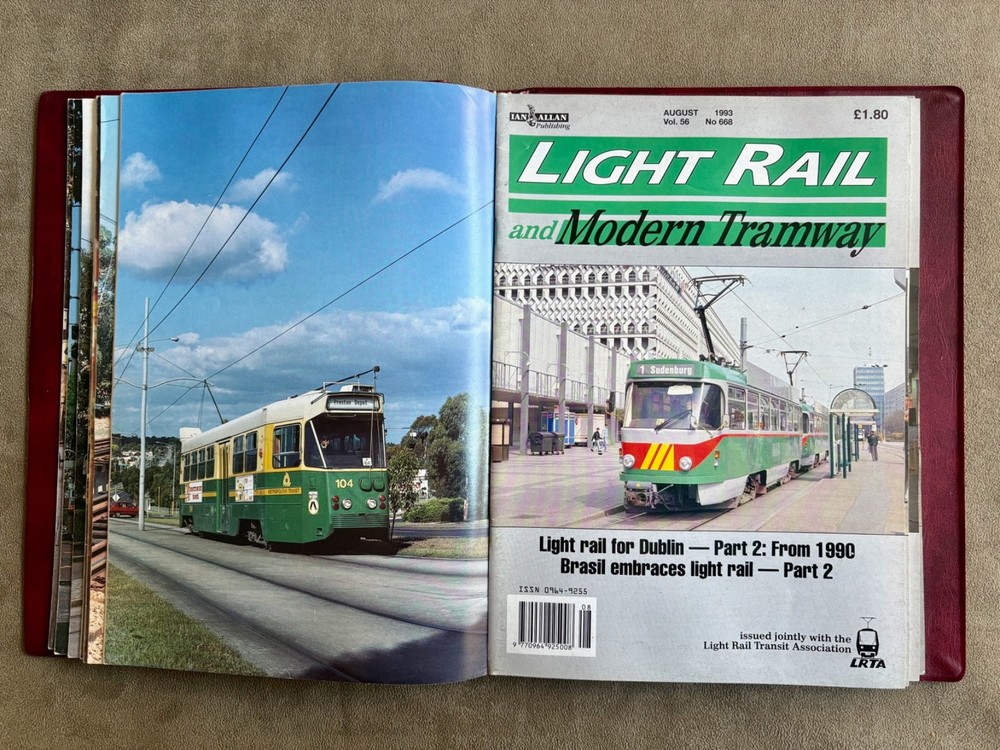 Light Rail And Modern Tramway Magazines 1993 Complete 12 Issues in Binder (A57)