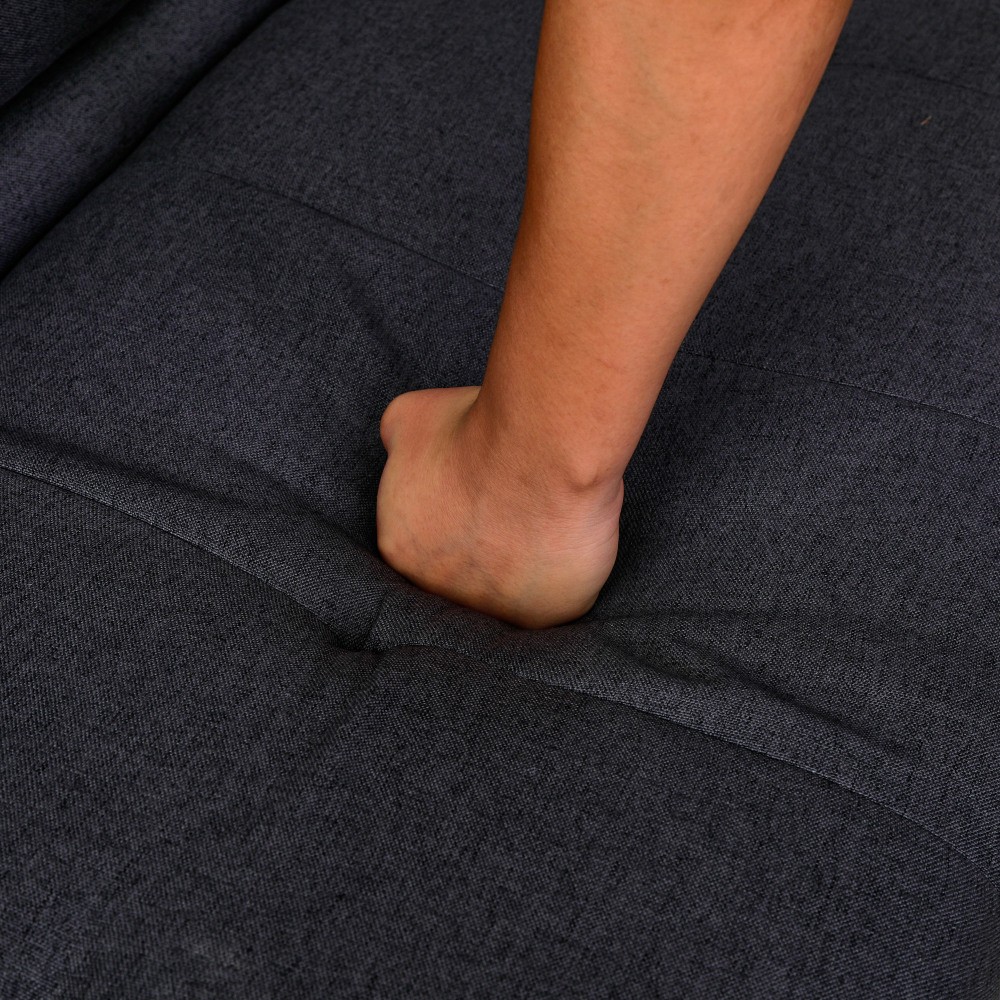 70-inch Multi-functional Cotton and Linen Sofa Bed, Foldable Side Storage