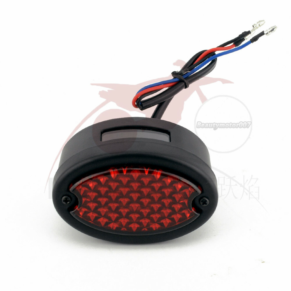 LED Motorcycle Side Mount License Plate Tail Light Bracket Custom Bobber Chopper