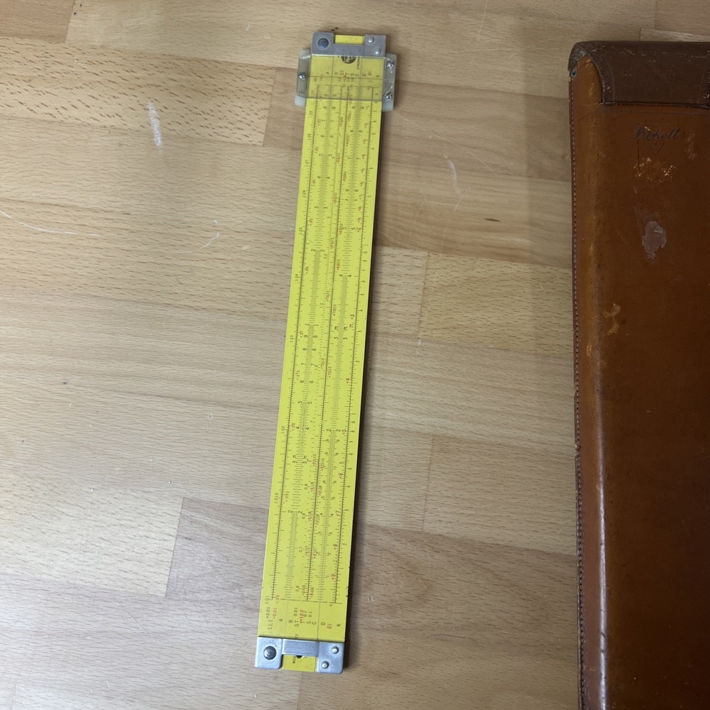 PICKETT Slide Rule w/ Leather Case