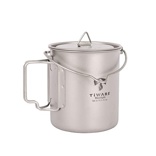 Titanium 750ml Multi Function Cup Pot Cookware Compact Cooking Set w. Folding