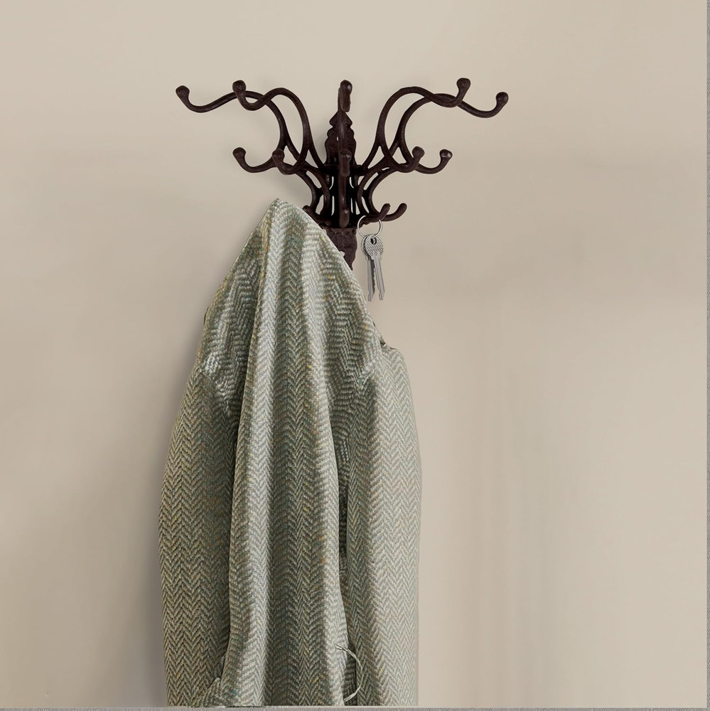 Antique Cast Iron Wall Hooks in Rust Finish