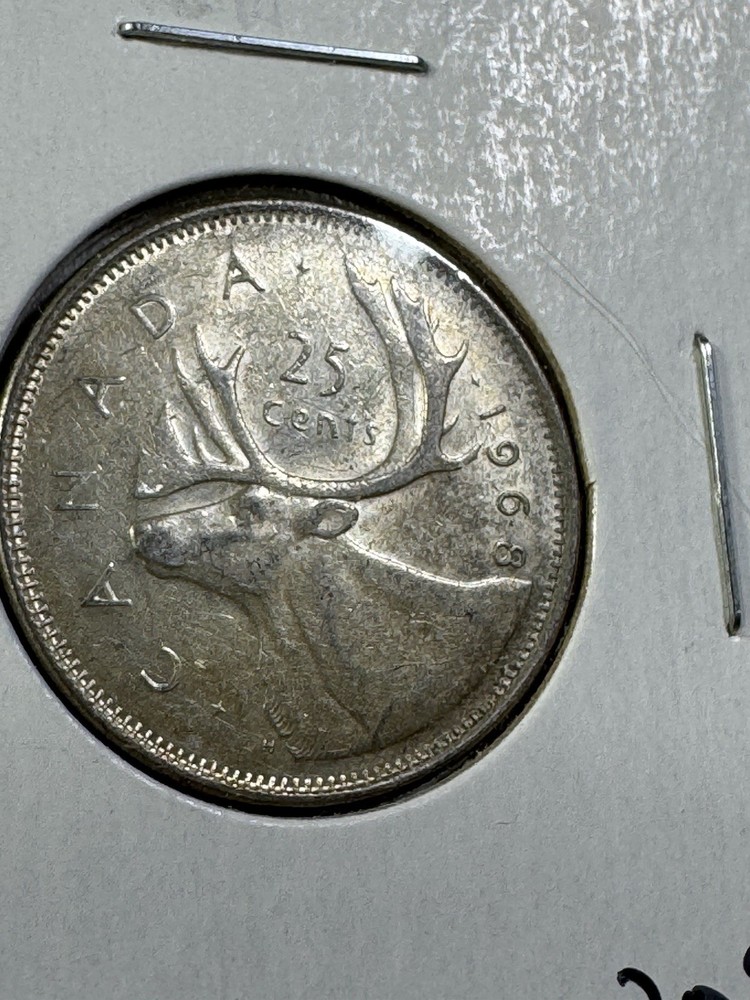 1968 Canada 25 Cents Silver Coin