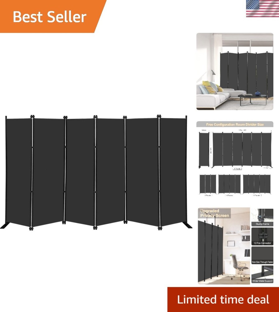 Room Divider Panel Screen 6 Panel Folding Privacy Screen Portable Partition Wall