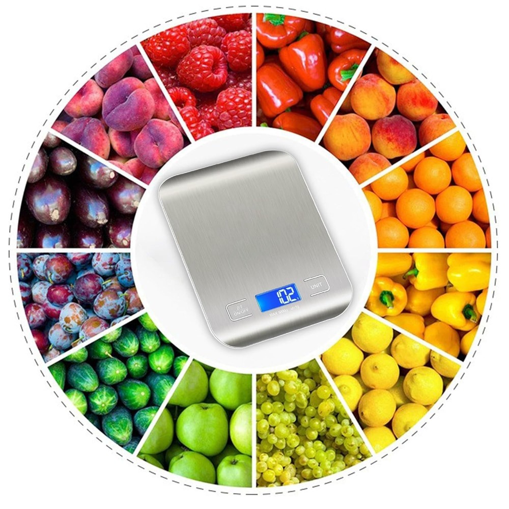 Digital Kitchen Scale with Backlit LCD - Perfect for Weight Loss & Baking