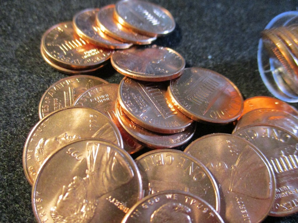 1995 LINCOLN CENT ROLL GEM BU XX