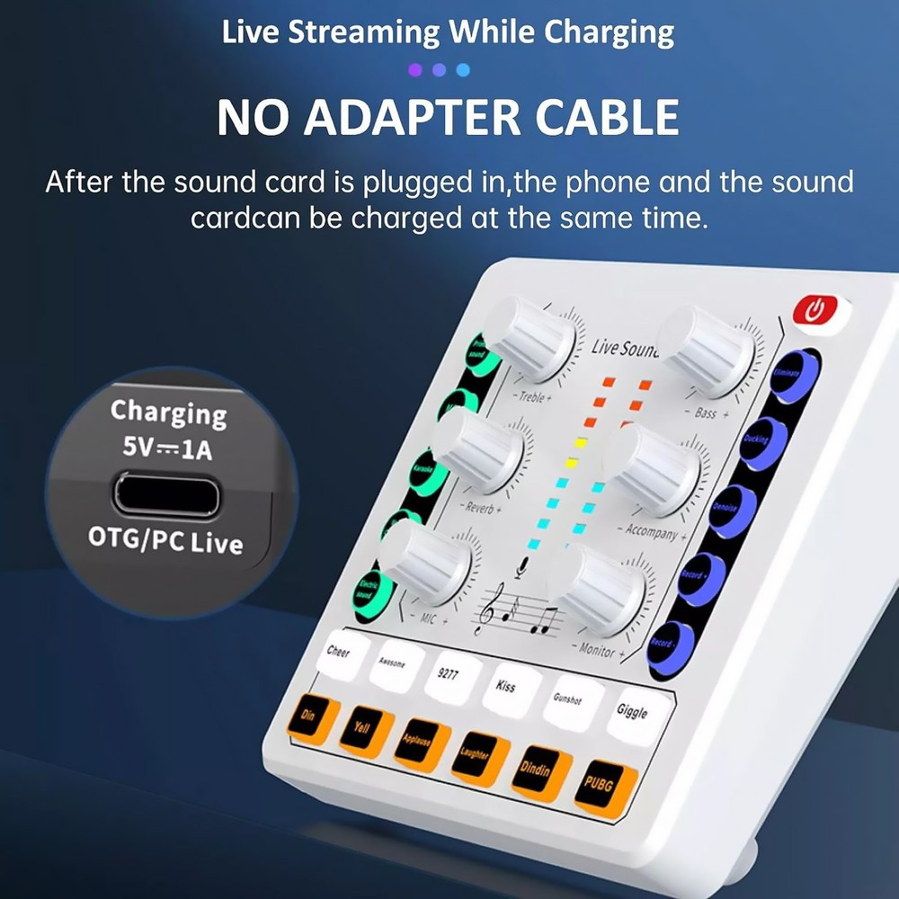M8 Sound Card Body High-Quality Audio Performance Multi-device Compatibility