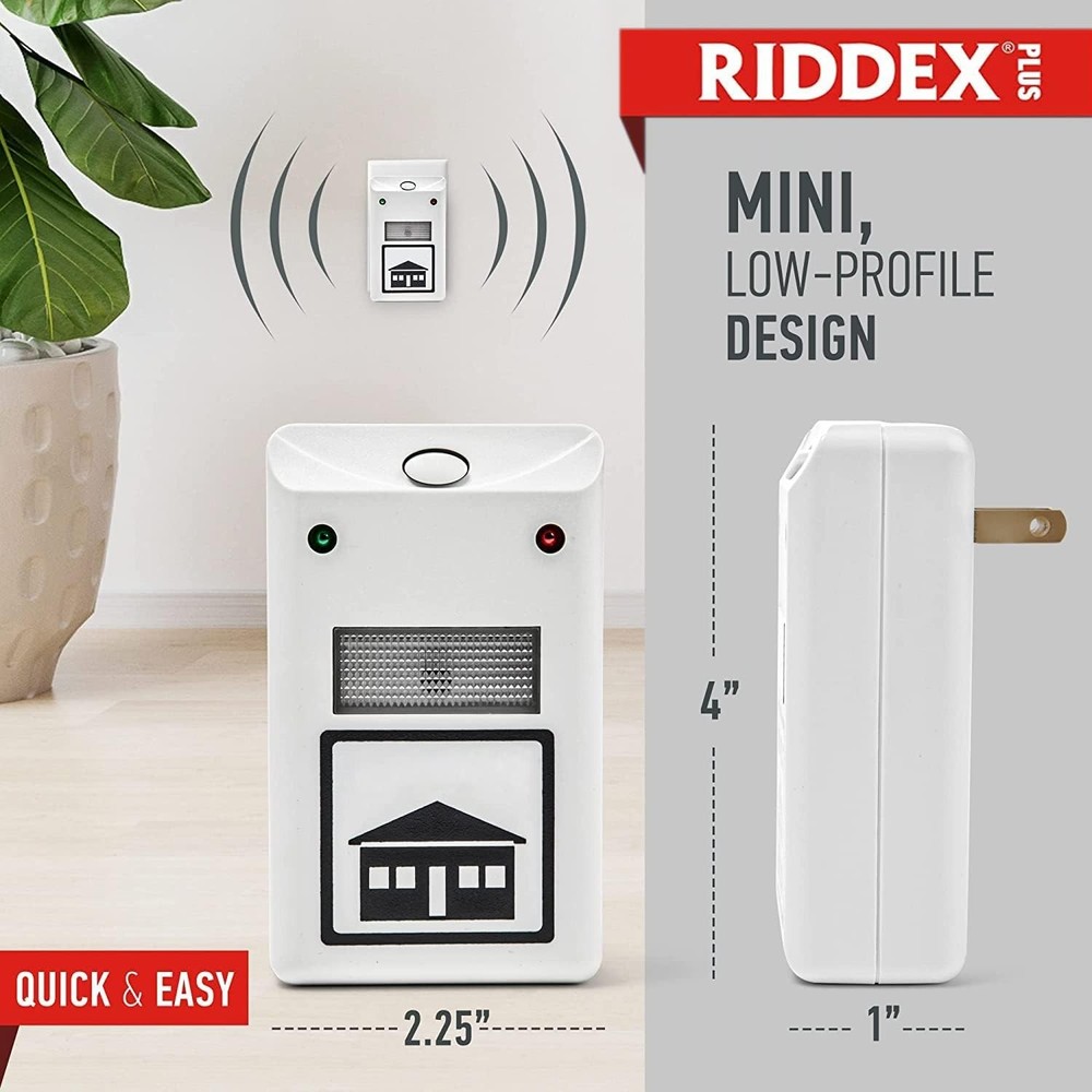 Plug-in Pest Repeller 2-Pack White, Safe & Silent Electromagnetic Waves