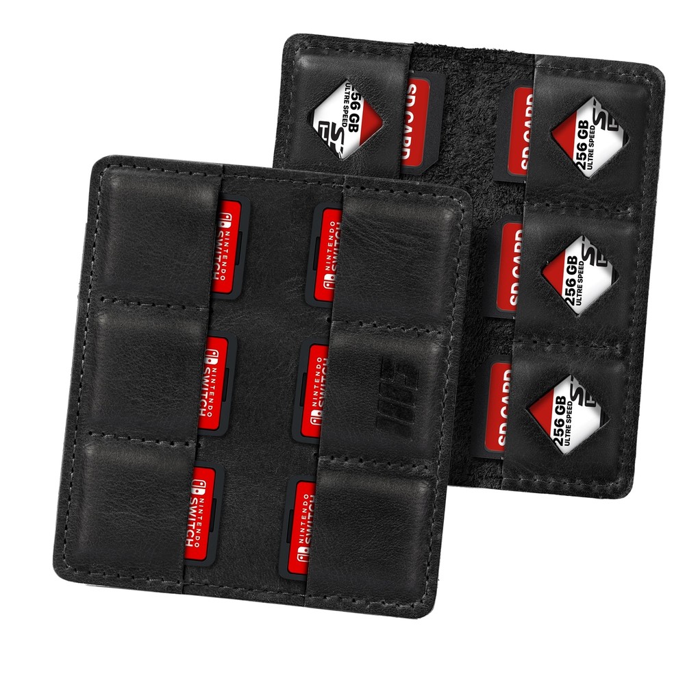 Personalized Leather SD Card Holder, Nintendo Switch Game Case