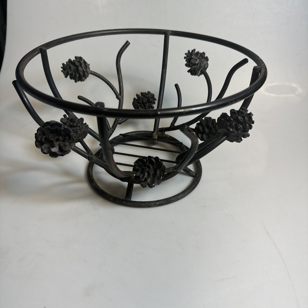 Wrought Iron Pinecone Bowl 10"