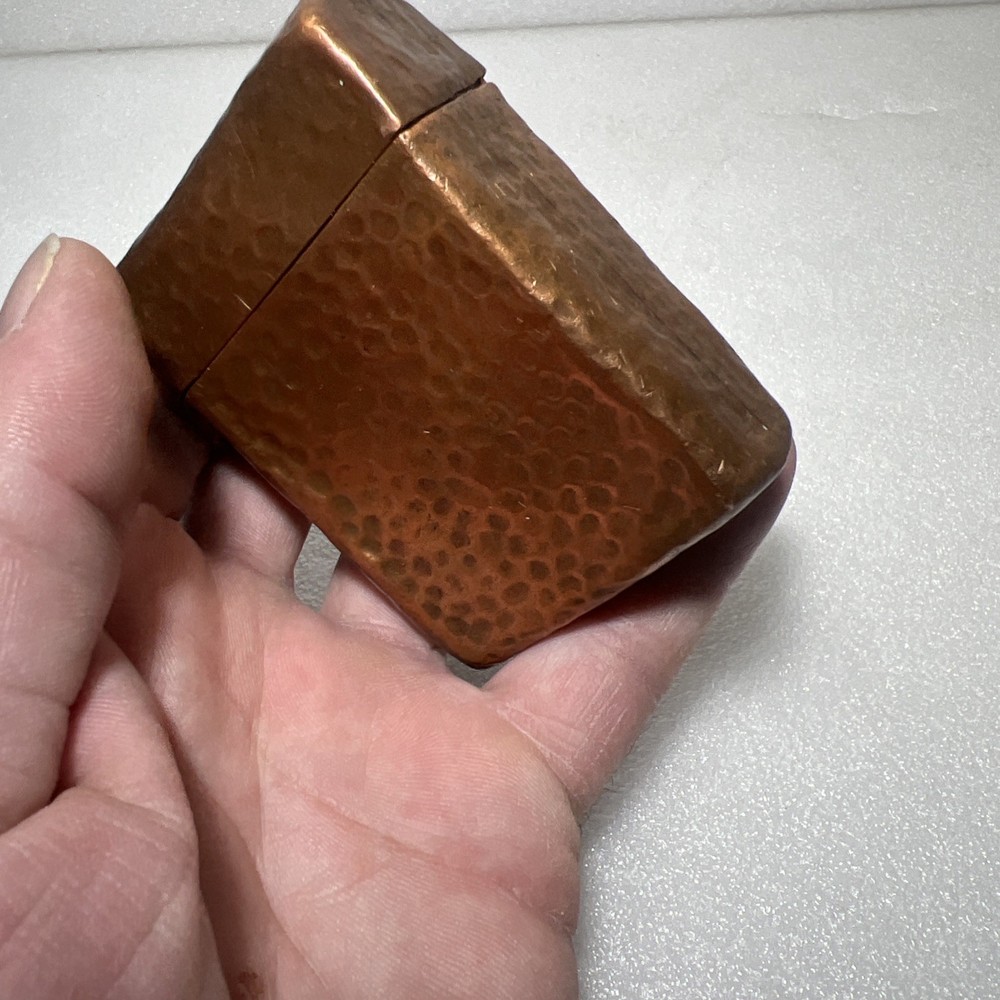 ANTIQUE AESTHETIC GORHAM HAMMERED COPPER CIGARETTE CASE BOX HINGED LID