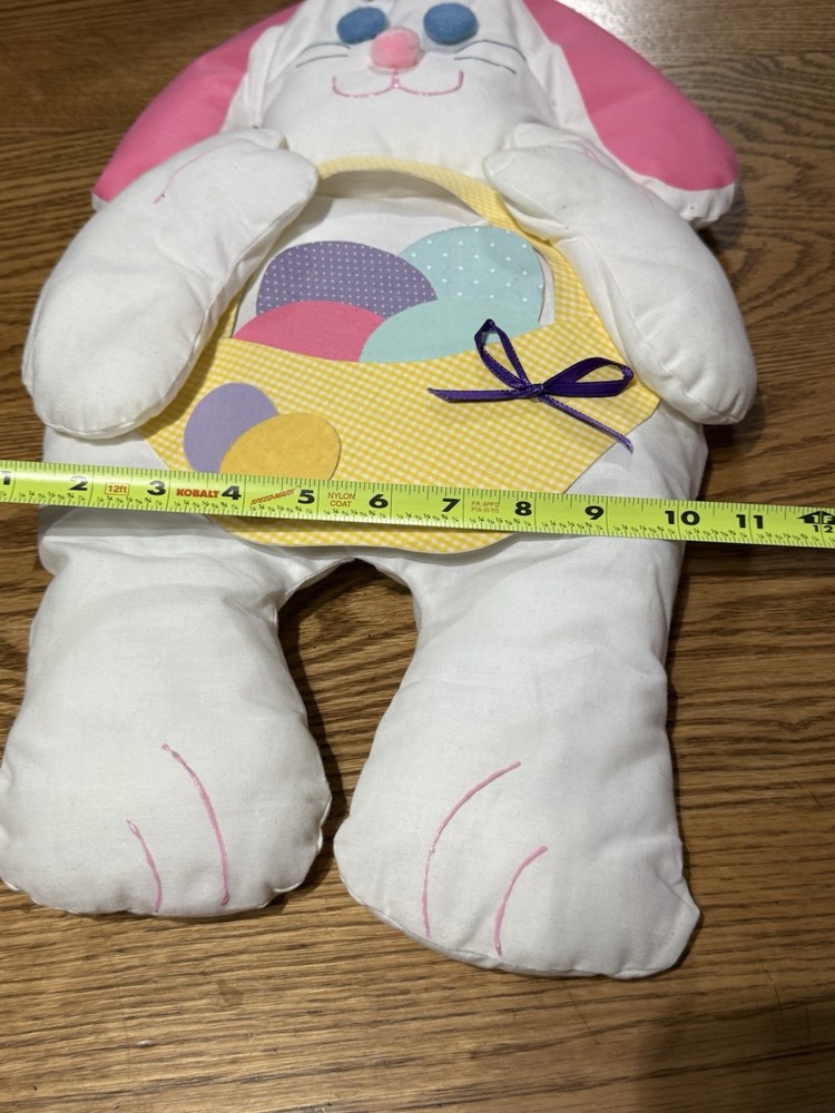 Handmade Easter Rabbit With Basket Wall Hanging 20”