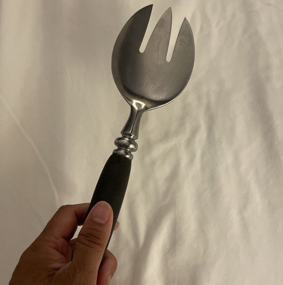 Guildcraft Forged Stainless Serving Fork With Black Handle Japan 11.5”