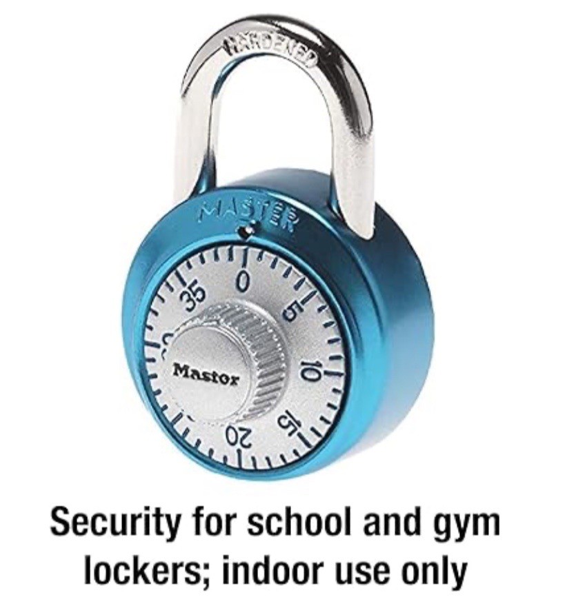 (2) Master Lock School Locker 3-Digit Combination Padlock Blue