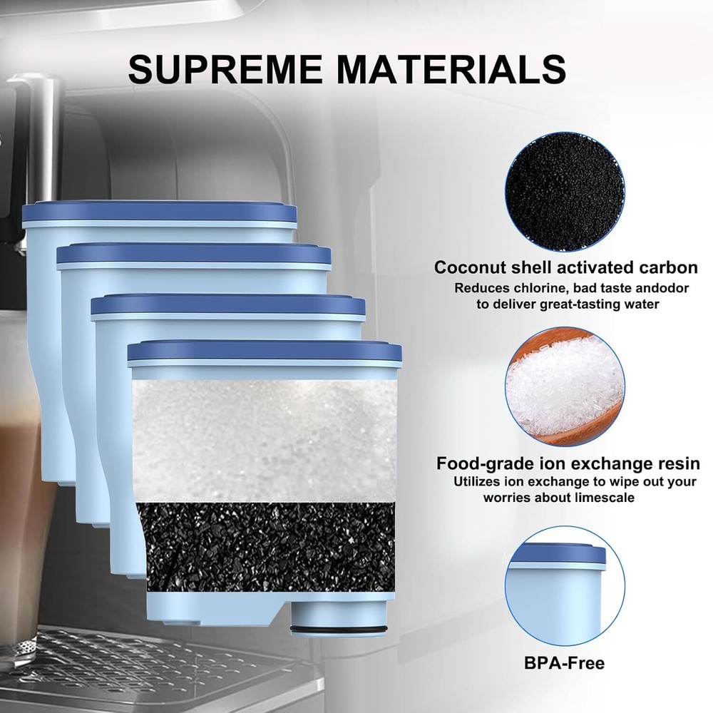 4Pack Coffee Machine Filters Compatible with AquaClean CA6903