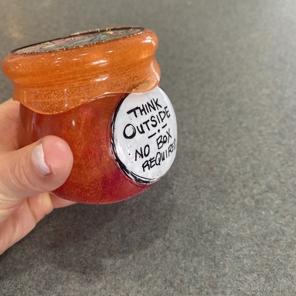 Epoxy painted jar