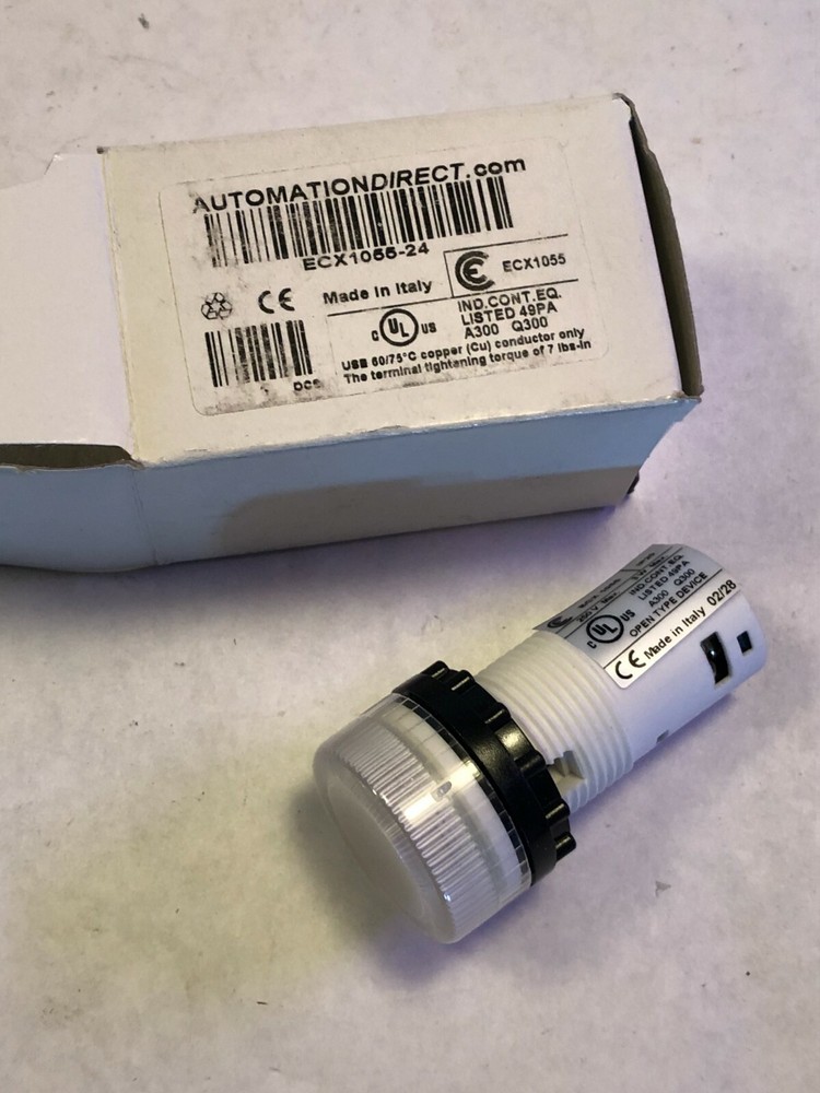 Indicator lamp, 22mm, white (translucent), miniature bayonet socket, NEW