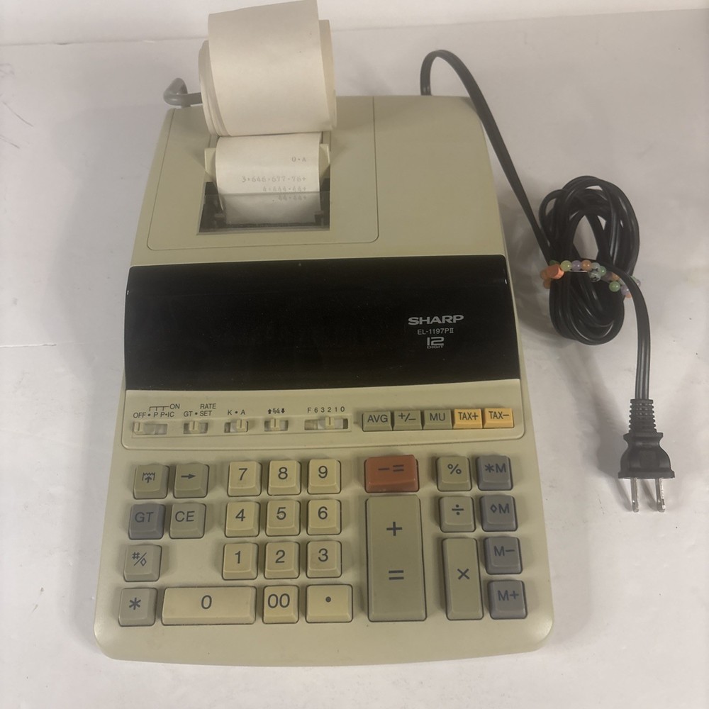 Vintage Sharp EL-1197PII Printing Calculator Tested Working