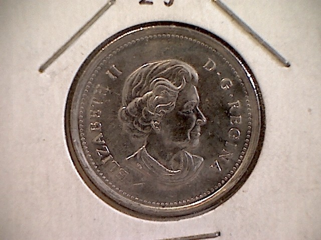 2010 Canada Unc. COLORED POPPY PL 25 Cent Coin.