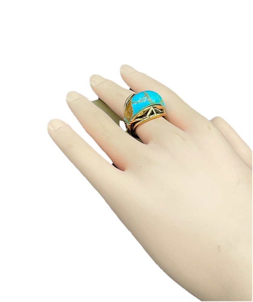 Barse Medevial Ring- Turquoise-Bronze- 7-NWT